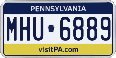 PA license plate MHU6889