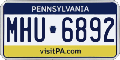 PA license plate MHU6892