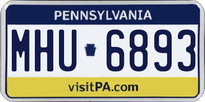 PA license plate MHU6893