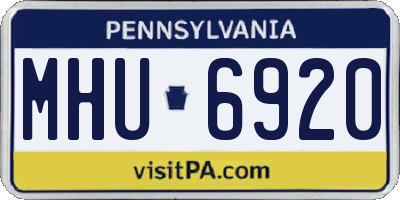 PA license plate MHU6920