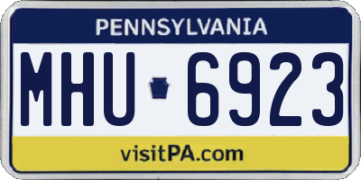 PA license plate MHU6923