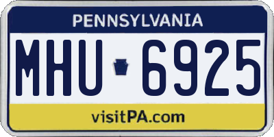 PA license plate MHU6925