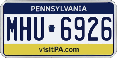 PA license plate MHU6926