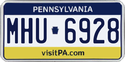PA license plate MHU6928