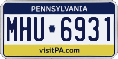 PA license plate MHU6931