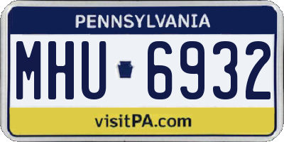 PA license plate MHU6932