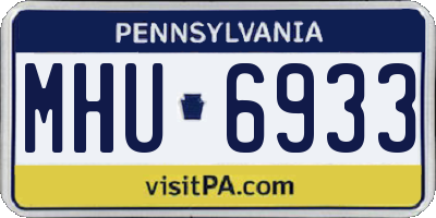 PA license plate MHU6933