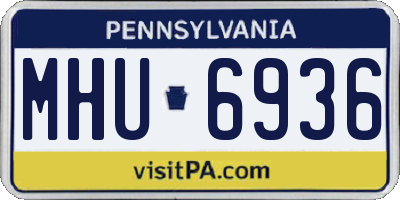 PA license plate MHU6936
