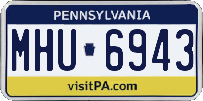PA license plate MHU6943