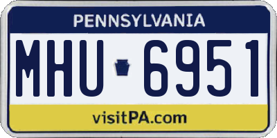 PA license plate MHU6951