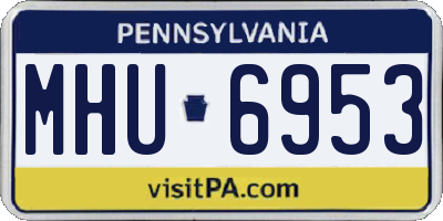 PA license plate MHU6953