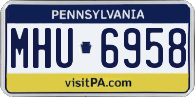 PA license plate MHU6958