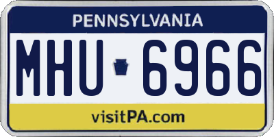 PA license plate MHU6966