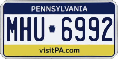 PA license plate MHU6992