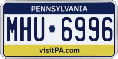 PA license plate MHU6996