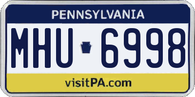 PA license plate MHU6998