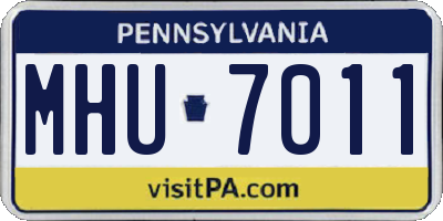 PA license plate MHU7011