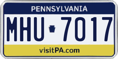 PA license plate MHU7017
