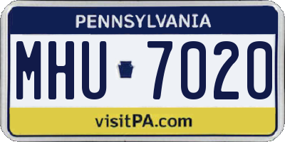 PA license plate MHU7020