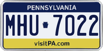 PA license plate MHU7022