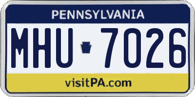 PA license plate MHU7026