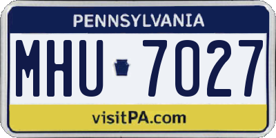 PA license plate MHU7027