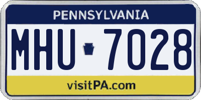 PA license plate MHU7028