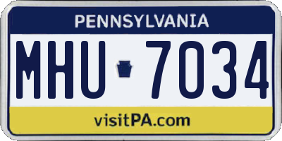 PA license plate MHU7034