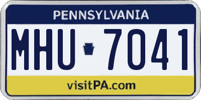 PA license plate MHU7041
