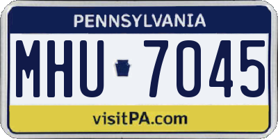 PA license plate MHU7045