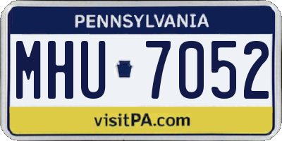 PA license plate MHU7052