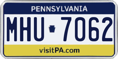 PA license plate MHU7062