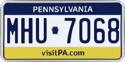 PA license plate MHU7068
