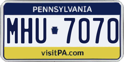 PA license plate MHU7070