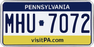 PA license plate MHU7072