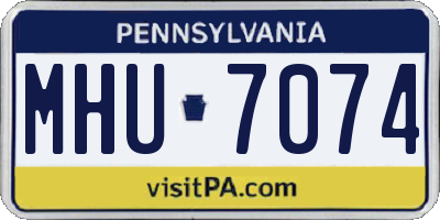 PA license plate MHU7074