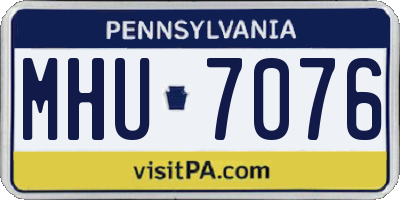 PA license plate MHU7076