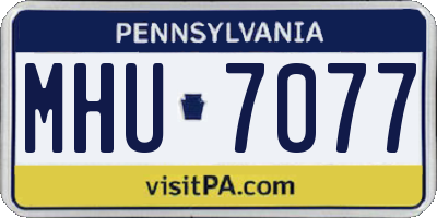 PA license plate MHU7077