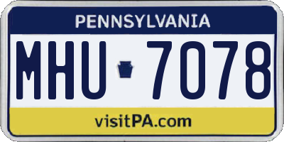 PA license plate MHU7078
