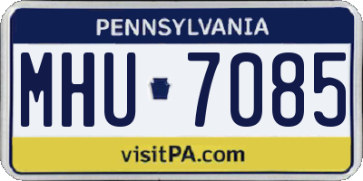 PA license plate MHU7085
