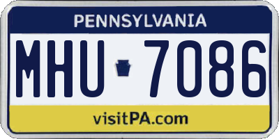 PA license plate MHU7086