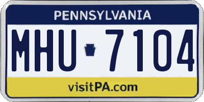 PA license plate MHU7104