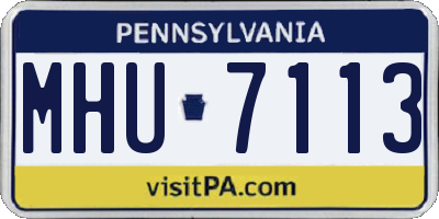 PA license plate MHU7113