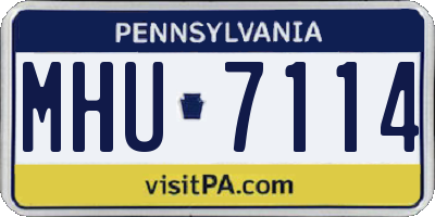 PA license plate MHU7114