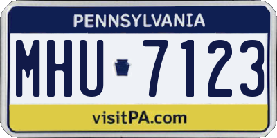 PA license plate MHU7123