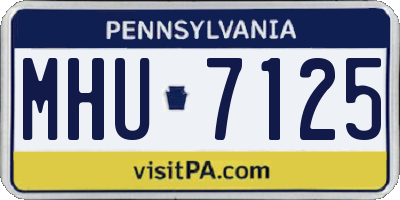 PA license plate MHU7125