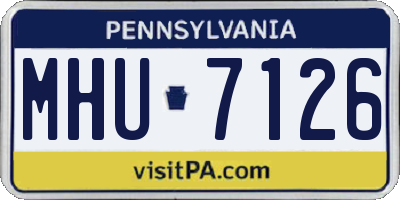 PA license plate MHU7126