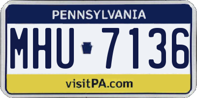 PA license plate MHU7136