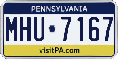 PA license plate MHU7167