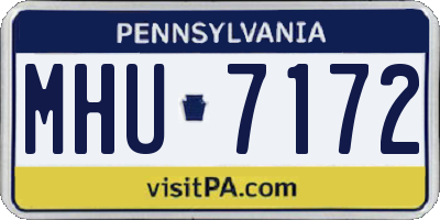 PA license plate MHU7172